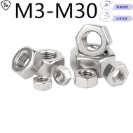 201 Stainless Steel Hex Nut M3-M30 Outer Hex Nut DIN934 Screw Cap M4M5M6M8M10M12M14M16M18M20M22M24M2