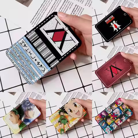 Anime Hisoka Hunter X Hunters Card Holde Applicable To Credit Cards Bus Card Soft Leather Rectangula