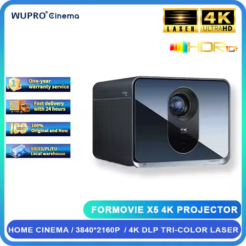 Formovie X5 4K Projector 4500ANSI Lumen For Home Laser Theater HDR10+Wifi6 3840*2160P Native Bright 