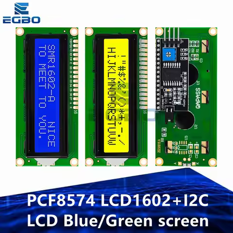 EGBO LCD1602+I2C LCD 1602 module Blue/Green screen PCF8574 IIC/I2C LCD1602 Adapter plate