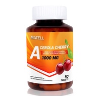 MATELL Acerola Cherry Vitamin C 1000 mg 50 Tablets อะเซโรล่า เชอร์รี่ วิตามินซี 1000 มก 50 เม็ด เสริมสร้าง คอลลาเจน
