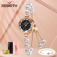 REBIRTH Jam Tangan Wanita Model Korea Mutiara Tali Gelang Anti Air Jam Tangan Cewek