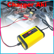 Taffware Charger Baterai Aki Mobil Motor LCD 13.8V 2A  cas charger aki motor dan mobil aki kering da