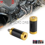 FM Highway Peg Crash Bar Change Frame Slider End Motorcycle CNC Fiber Inlay Chachos For Harley Softa