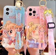 包郵 美少女戰士手機殼連掛繩 可斜孭可掛頸 Sailor Moon iPhone case with strap💕iPhone Se2/7/7+/8/8+/X/XS/XR/XS Max/11/11pro/11pro max/12/12pro/12pro max/13/13pro/13promax💕Huawei case