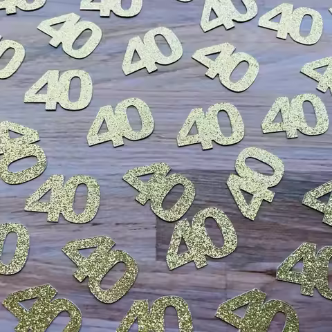 100Pcs Birthday Age Confetti 30th/40th/50th/60th Birthday Party Decoration Glitter Confetti 70/80/90