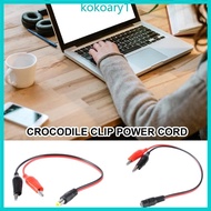 KOKO 26cm Electrical Test Cable DC5 5x2 1mm Connectors to 2 Alligators Clip Power Cable for Routers 