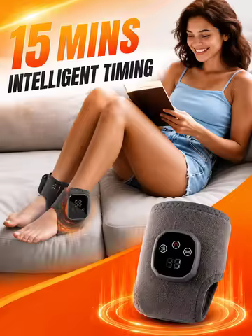 Smart Heated Ankle Wrap with Vibration Portable Rechargeable Ankle Massager USB Heating Support Brac