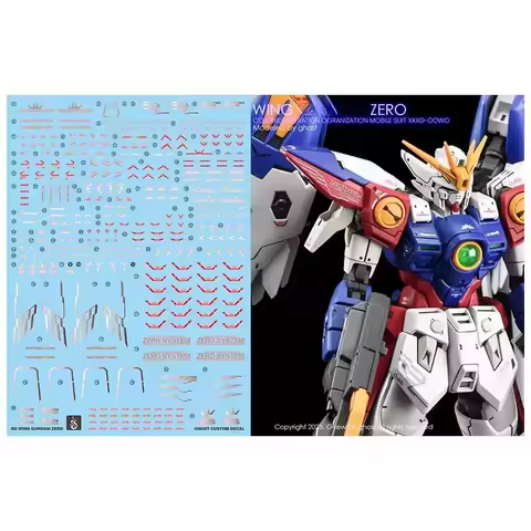 YAN Decals for RG TV WING ZERO XXXG-OOWO High Precision Fluorescent Water Sticker Hobby DIY