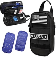 Insulin Cooler Travel Case Expandable Diabetic Medication Insulated Organizer with 2 x 180g Ice Pack