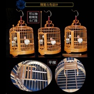 New Liuzhou Cage Thrush Bucket Bird Cage Bamboo Old Bamboo Handmade Eight Brothers Bird Cage Full Set of Accessories Wid