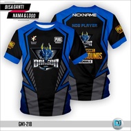 DJ Esports baju gamers ff/baju gamers ff nickname guild/Jersey Esport Gaming ROG/FF/PUBG/ML/COD Full