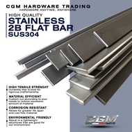 304 Stainless 2B FLAT BAR (1/2", 3/4", 1", 1-1/2", 2") 2FT Length in 3mm thk. Or 1/8” thk
