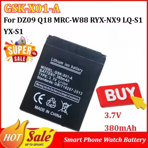 2-4Pcs New GSK-X01-A 3.7V 380mAh Smart Phone Watch Battery for DZ09 Q18 MRC-W88 RYX-NX9 LQ-S1 YX-S1