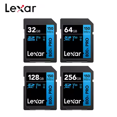 Lexar Memory Card 32GB 64GB 128GB 256GB V30 SD Card SDHC SDXC U3 Flash Card High Speed Max 150M C10 