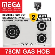 EF EFH3762TN VSB 78CM 3 BURNER STAINLESS STEEL GAS HOB