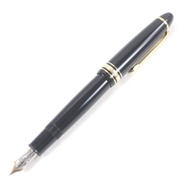 全新狀態 □MONTBLANCMeisterstück 146 鋼筆，14K 金筆尖（中號），筆帽，黑色和金色，帶盒子和筆套，德國製造，男士。