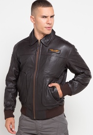 M.Gee Jaket Kulit Asli Pria Kasual Mgee Original JACK C501 Brown