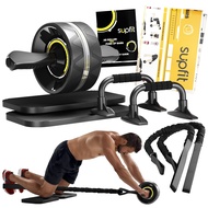 SUPFIT Ab Roller Wheel, 6 in 1 Ab Roller kit with Knee Pads, Push-Up Bars, Resistance Bands, Workout