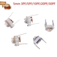 jia 5PCS 5MM Ceramic Trimmer Capacit Adjustable Capacitor Trimmer Variable Ceramic Capacitor 3PF 5PF