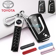 Toyota Car Key Cover Case Holder Protection Keychain for Toyota Innova Fortuner Hilux Yaris Hilux Vellfire CHR Estima Altis Revo Innova Rav4 Fortuner 2021 accessories