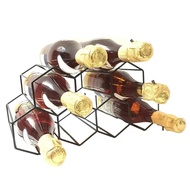 웃Tabletop Wine Rack 7 Bottles Cabinet Black Glass Wine Stand Liquor Bottle Storage Rack Bar Acce ☢☬