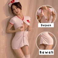 Suzy Set Kostum Seragam Perawat Wanita Seksi Baju Peran Suster Ngesot Pakaian Dalam Wanita Sexy Meng