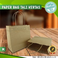 Paper Bag POLOS - Paper Bag BROWN 18X8X18 cm - BROWN -M (24 Pcs)