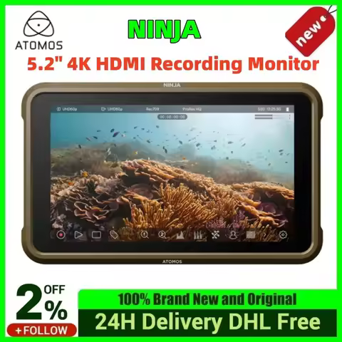 Atomos Ninja 5.2" 4K HDMI Recording Monitor Compatible with a huge range of HDMI-output cameras Buil