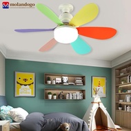 MOLANDOGO 30/40W Ceiling Fans With Remote Control and Light LED Lamp Fan E27 Converter Base Smart Silent Ceiling Fans For Bedroom Living Room G9W9