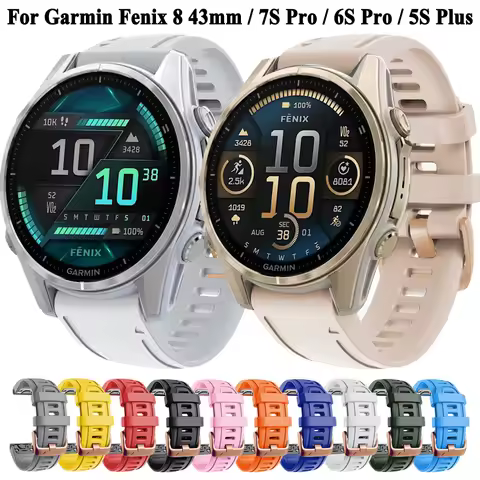 For Garmin Fenix 8 43mm 7S 6S Pro 5S/instinct E 40mm/Descent Mk3i 43mm Watch Strap Quickfit 20mm Wom