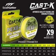 SeaHunter Cast-King PE X8+1 Fishing Line 8+1 Braided Multifilament Line 150M/300M 15-110LB Strong Pu