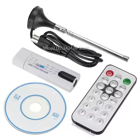Digital DVB-T2 USB TV Stick Tuner HD Receiver with Antenna Remote DVB-T/DVB-C/FM/DAB for PC Laptop T