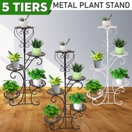 5 TIER Metal Shelves Flower Pot Plant Stand Display Outdoor/Indoor Garden Flower Patio Plant Rack