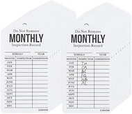 PH PandaHall Pack of 60 Monthly Inspection Record Tags, 4.7"x2.7" Black Paper Inspection Labels Dail