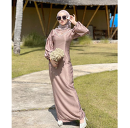 Calendula Dress By Khastara Dress Gamis Satin silk Premium Gamis Payet Mutiara
