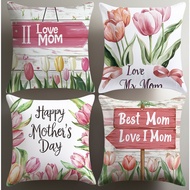 Happy Mother's Day Pillow Case 45x45cm 1pc/4pcs - Heartfelt Design Soft Cushion Cover Home