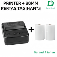 free 2rolls paper Thermal Printer Portable 80mm printer bluetooth buat hp printer label sticker barc
