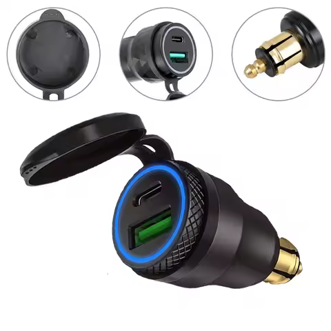 New 4.2A Dual USB Charger Adapter DIN Plug Socket Adapter Motorcycle Dual USB Charger Adapter FOR Bm