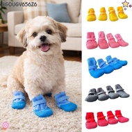 HGOUGV656Z6 4Pcs/Set Dog Shoes, Anti-dirty Adjustable Pet Boots, Cute Breathable Waterproof Wear Res
