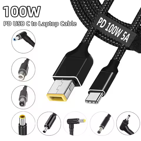 1​00W USB C PD DC Power Adapter Connector Type C to Universal Laptop Charging Charger Cable Cord for