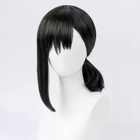 Anime Higashiyama Kobeni Cosplay Wig Chainsaw Man Cosplay Black Pigtail Heat Resistant Synthetic Hai