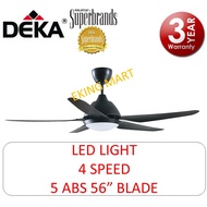 DEKA LED Light Remote Control 5 ABS 56" Blade V1 Ceiling Fan With 3 Year Motor Warranty (1 Year On-Site Warranty by Deka