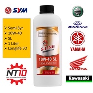 NT10 S-LINE 10w40 1 Liter Semi Synthetic Motorcycle Engine Oil Yamaha y15zr y16zr lc135 nvx nmax Hon