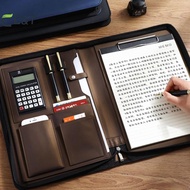 C&T Multifunctional A4/A5 PU Leather Portfolio For Document Organizer Zippered Bag With Calculator P