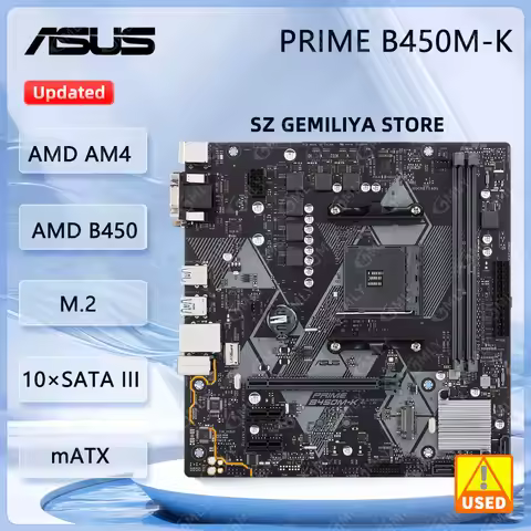 Asus B450 B450M Motherboard PRIME B450M-K Motherboard AM4 For Ryzen 5 5600G 3400G 1700 5700 cpus DDR