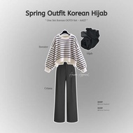 One Set Outfit Korean Pinterest Outfit Girls Hijab Hijab Korean Style Suit Girls Sweater Korean Styl