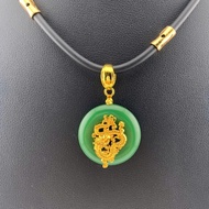 Jade pendant necklace, turquoise dragon pendant necklace, Maitreya jade necklace