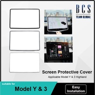 【 READY STOCK 】BCS Screen Protector Cover Tesla Model Y 3 Highland Silicone Frame Display Central Co