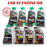 Original ESR 4T Engine Oil FULLY SEMI SYNTHETIC 10W40 15W50 FULLY 10W60 1.2L SAE40 2T OIL Minyak Hit